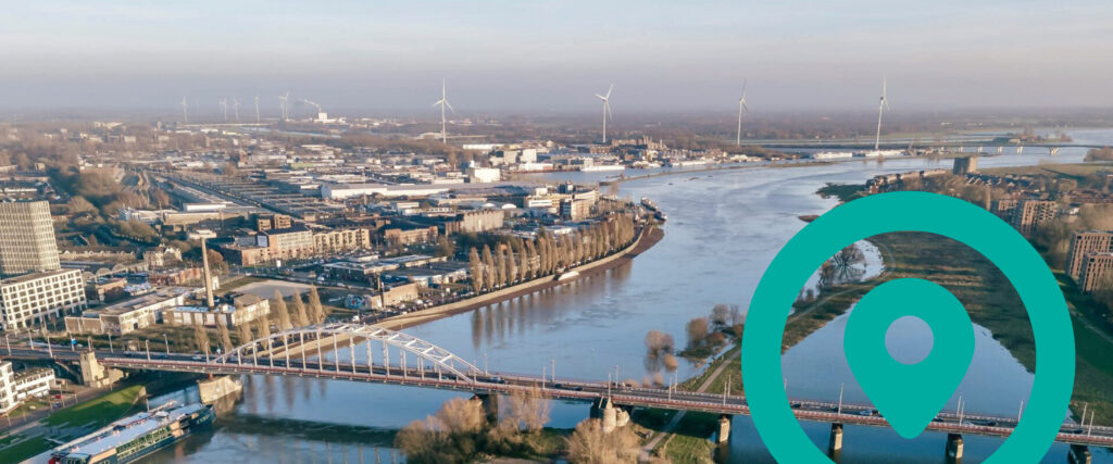 Rivier de Rijn doorkruist Arnhem Onderwijsstad